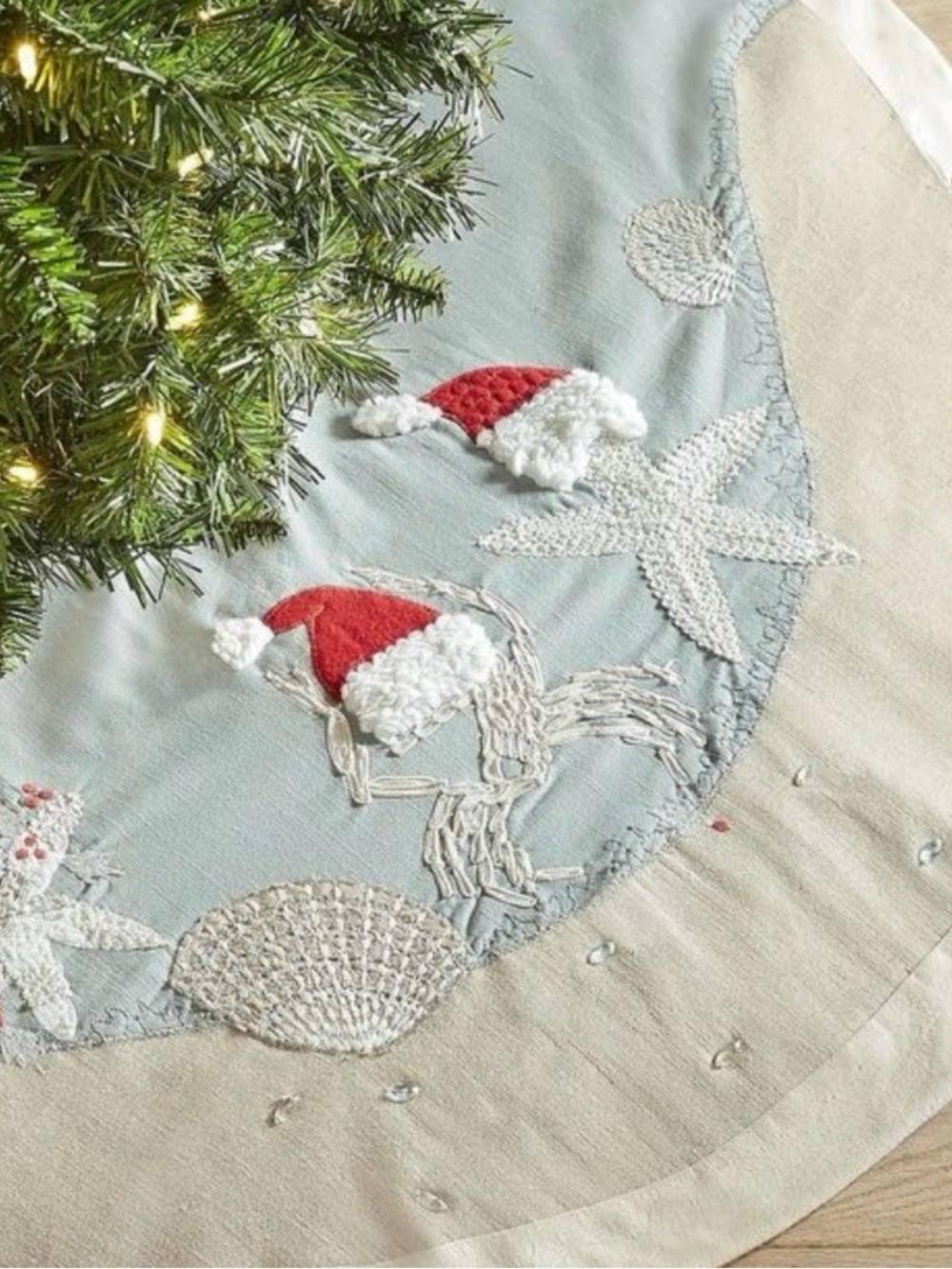 Pier 1 | Coastal Christmas Tree Skirt | OS
